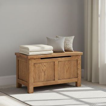 Original Rustic Oak Blanket Box