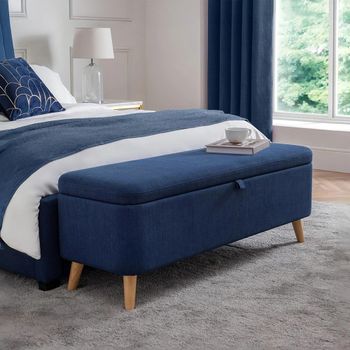 Astrid Blue Fabric Blanket Box