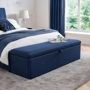 Sorrento Blue Fabric Blanket Box