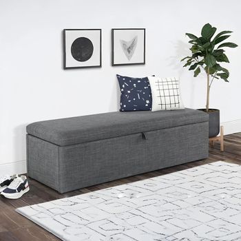Sorrento Dark Grey Fabric Blanket Box