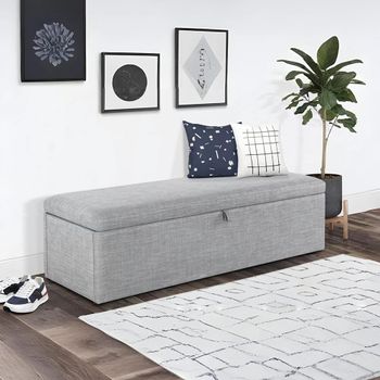 Sorrento Light Grey Fabric Blanket Box