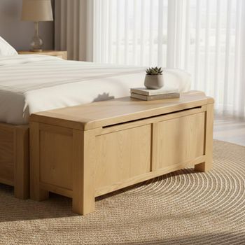 Curve Oak Blanket Box