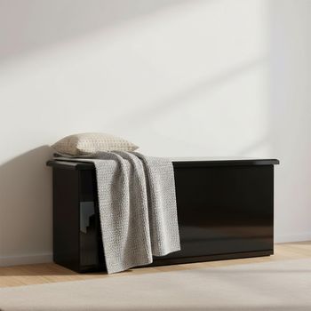 Knightsbridge Black Gloss Blanket Box
