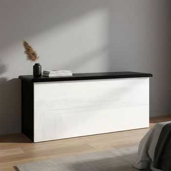 Knightsbridge White Gloss and Black Blanket Box