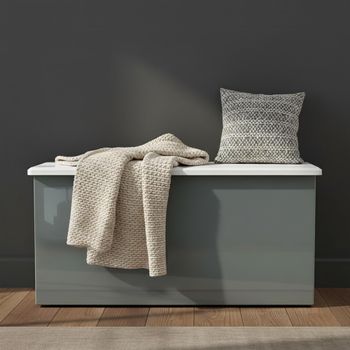 Knightsbridge Grey Gloss and White Blanket Box
