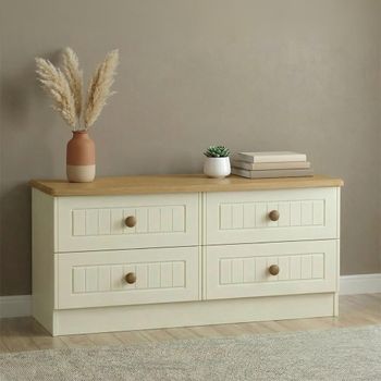 Warwick Cream and Oak Bed Box