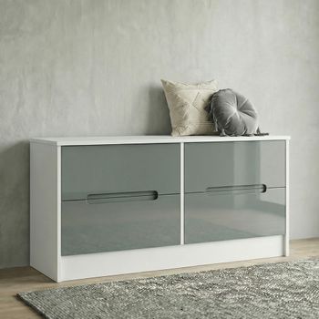 Monaco Grey Gloss and White Bed Box