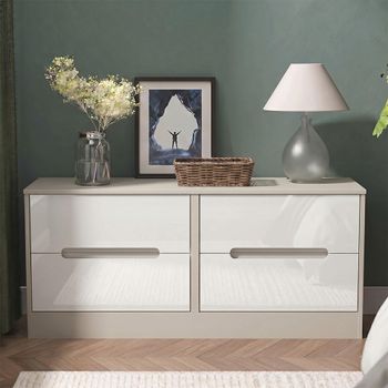 Monaco White Gloss and Cashmere Bed Box