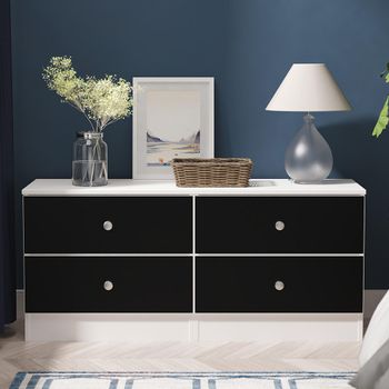 Yarmouth Black Matt and White Matt 4 Drawer Bed Box