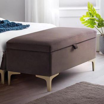 Deco Storage Truffle Velvet Fabric Blanket Box