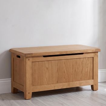 Melbourne Country Rustic Oak Storage Blanket Box