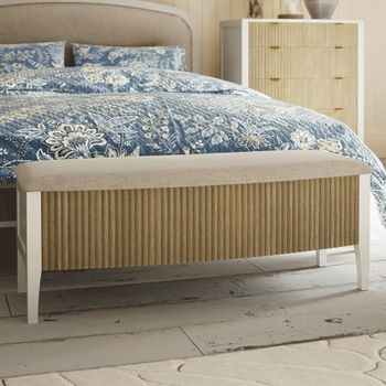 Abbeydale Storage Soft Natural Painted and Fabric 1 Door Blanket Box
