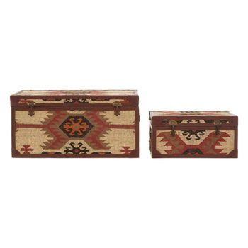 Set of 2 Aztec Storage Trunks Multi Print