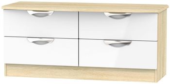 Camden White Gloss and Oak Bed Box