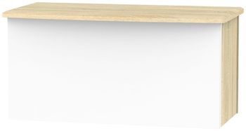 Camden White Gloss and Oak Blanket Box