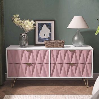 Clearance - Diamond Kobe Pink and White Bed Box Hairpin Legs - FS025