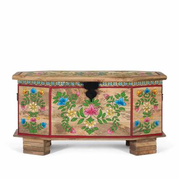 Haisley Painted Mango Wood Storage Trunk
