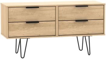Hong Kong Oak with Hairpin Legs Bed Box