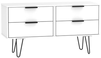 Hong Kong White with Hairpin Legs Bed Box