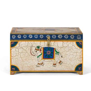 Jasnitz Painted Mango Wood Storage Trunk