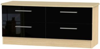 Knightsbridge Black Gloss and Light Oak Bed Box