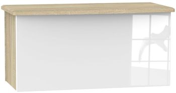 Knightsbridge White Gloss and Oak Blanket Box