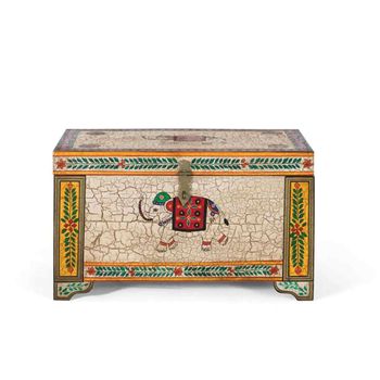 Loicheck Painted Mango Wood Storage Trunk