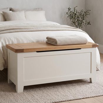 Melbourne White Painted Storage Blanket Box