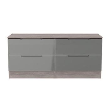 Milan Grey Gloss and Grey Oak Bed Box