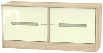 Monaco Cream Gloss and Oak Bed Box