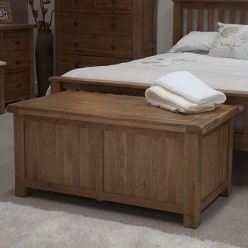 Rustic Oak Blanket Box