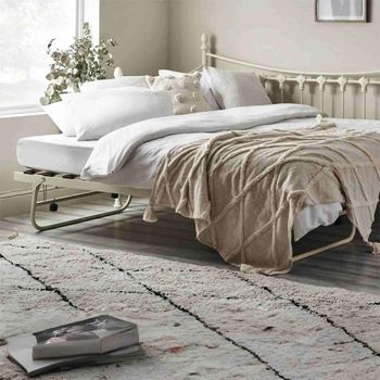 Versailles Underbed Trundle White Metal Bed Frame
