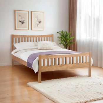 Bergamo Oak Slatted Bed - Sizes Available