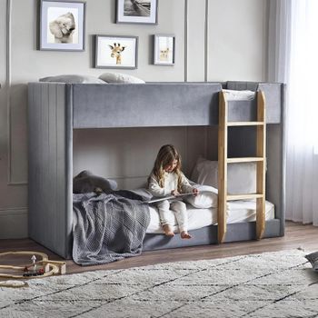 Daytona Fabric Grey Upholstered Bunk Bed