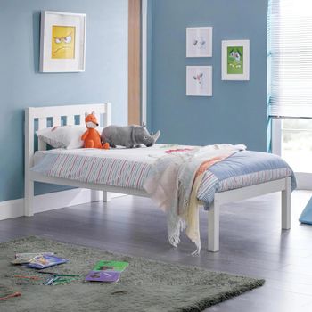 Luna White Slatted Bed - Sizes Available