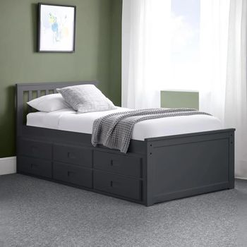 Maisie Dark Grey Bed with Underbed Drawer