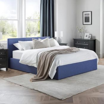 Rialto Blue Fabric Ottoman Storage Bed - Sizes Available
