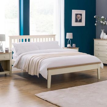 Salerno Ivory Slatted Bed - Sizes Available
