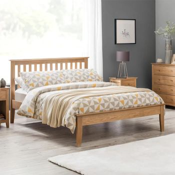 Salerno Oak Slatted Bed - Sizes Available