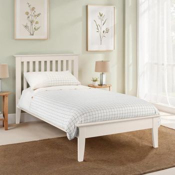 Salerno Shaker Ivory Slatted Bed - Sizes Available