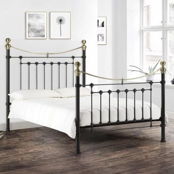 Victoria Metal Frame Black Bed - Sizes Available