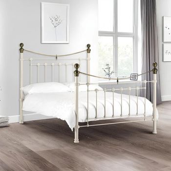 Victoria Metal Frame White Bed - Sizes Available