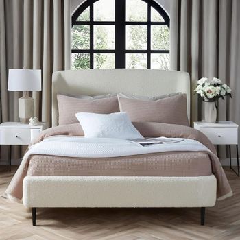 Eden Ivory Boucle Fabric Bed - Sizes Available