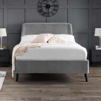 Frida Grey Fabric Bed - Sizes Available