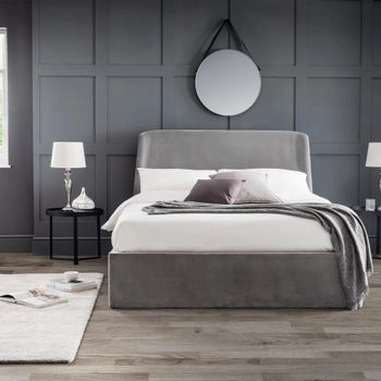 Frida Grey Fabric Ottoman Storage Bed - Sizes Available