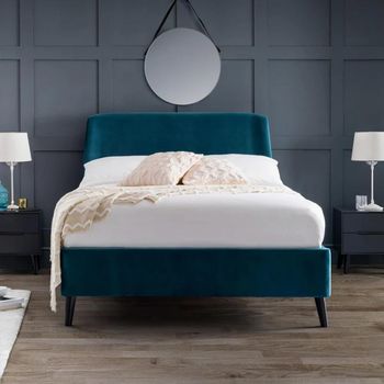 Frida Teal Fabric 4ft 6in Double Bed