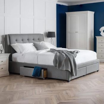 Fullerton Grey Fabric Storage Bed - Sizes Available