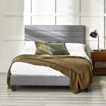 Merida Grey Fabric Bed - Sizes Available