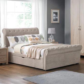 Ravello Grey Fabric 5ft King Size Storage Bed