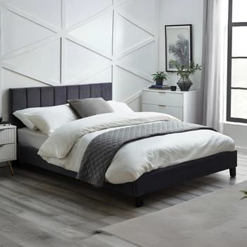 Rosa Grey Fabric Bed - Sizes Available